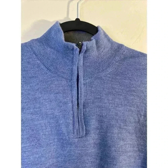 Marco Fiori Sweater Blue Extra Fine Merino Wool 1/4 Zip Men’s M - Picture 2 of 10